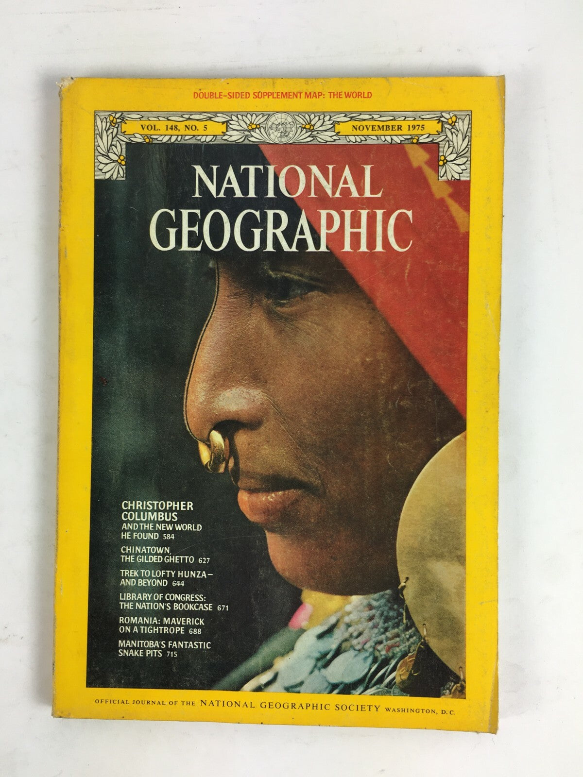 November 1975 National Geographic Magazine Christopher Columbus Romania Maverick