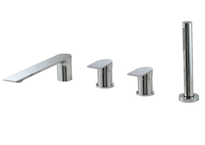AQUABRASS alpha 92017 Deckmount Tub Filler with Handshower and 2 Mixers DEAL