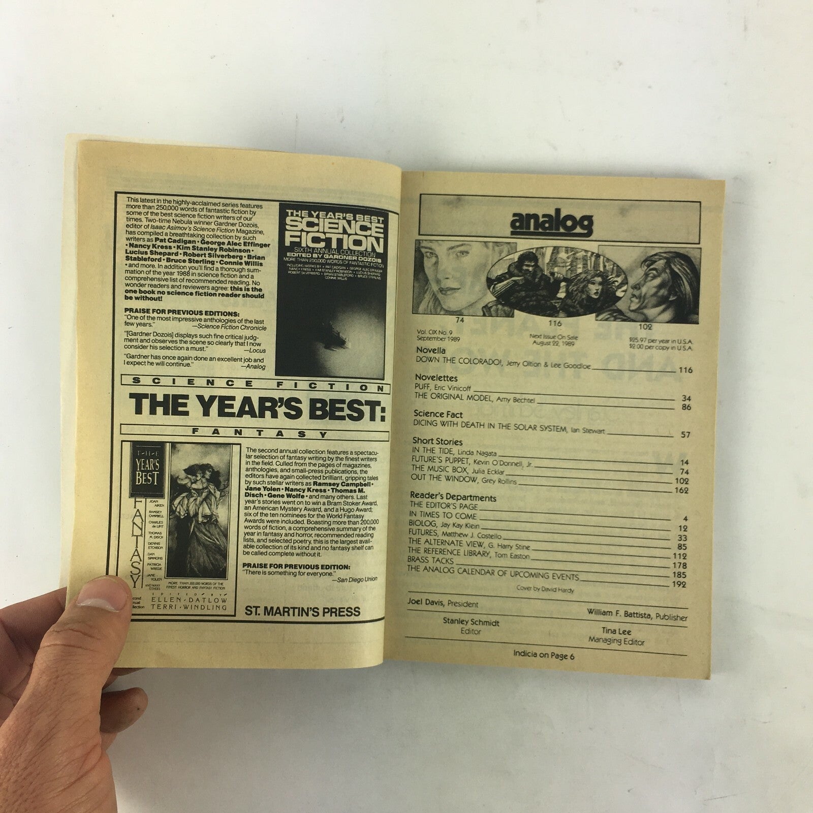September 1989 Analog Science Fiction Fact Magazine Linda Nagata Jerry Oltion