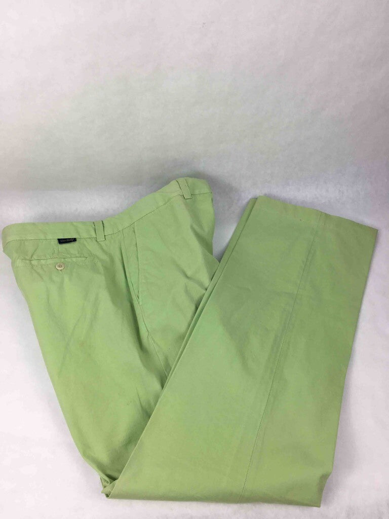 Peter Hadley Mens Pants Light Green Flat Front Pockets Zip 100% Trousers 44x33