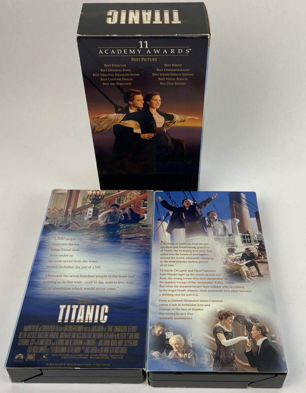 Academy Award Winner Titanic VHS 1999 2 Tape SET Leonardo Dicaprio Kate Winslet