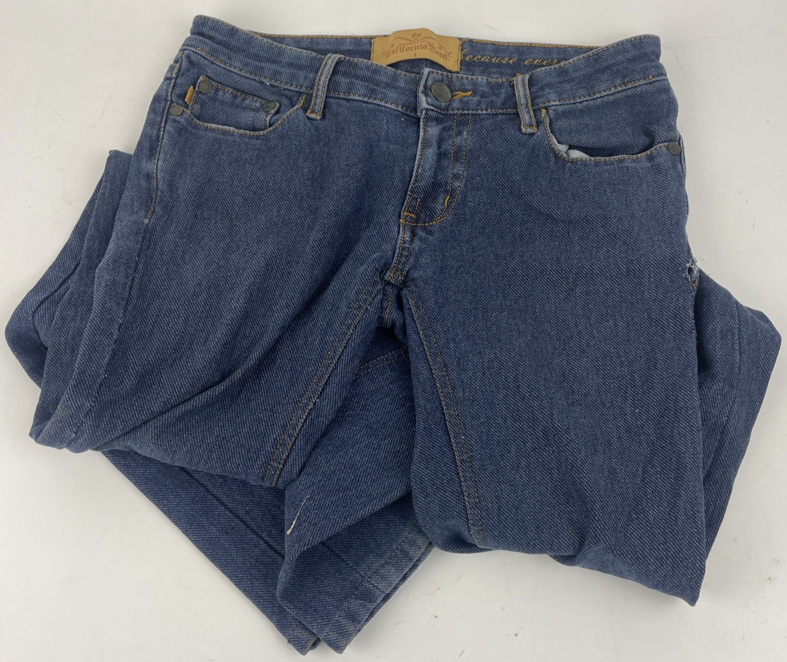 California Born Stretch Genuine Second Skin Denim Jeans 5 Pocket Design size 4