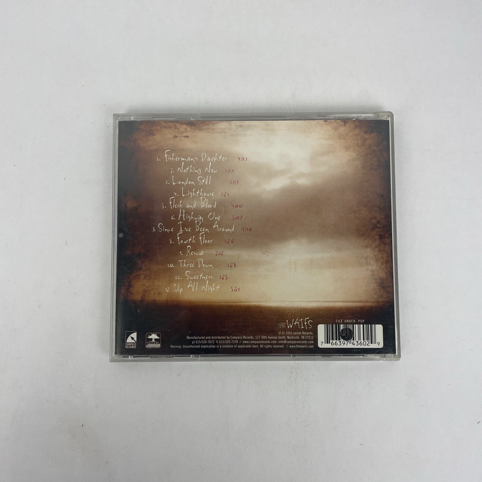 The Waifs, Up All Night, Digital Audio CD 2003 Jarrah Records Promotional Copy