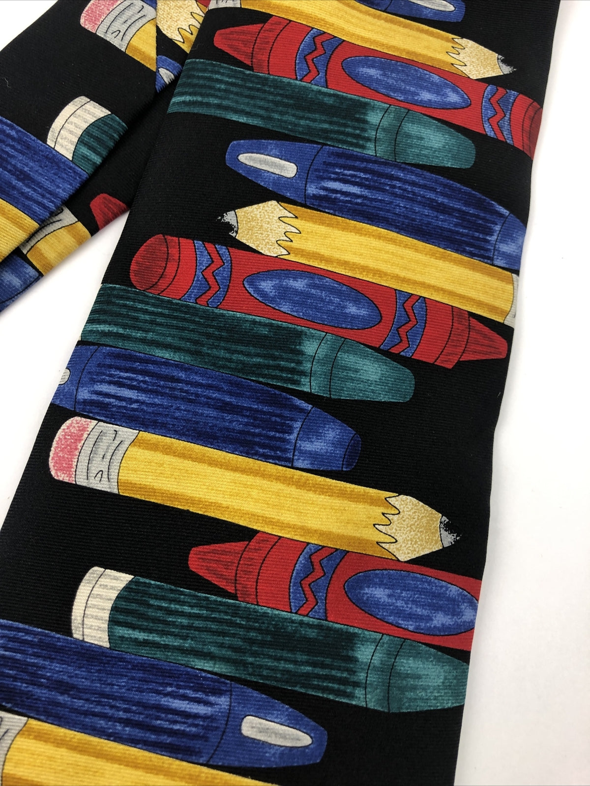 Save The Children The Tools of the Artist Men's 100% Silk Necktie Black - LOOK
