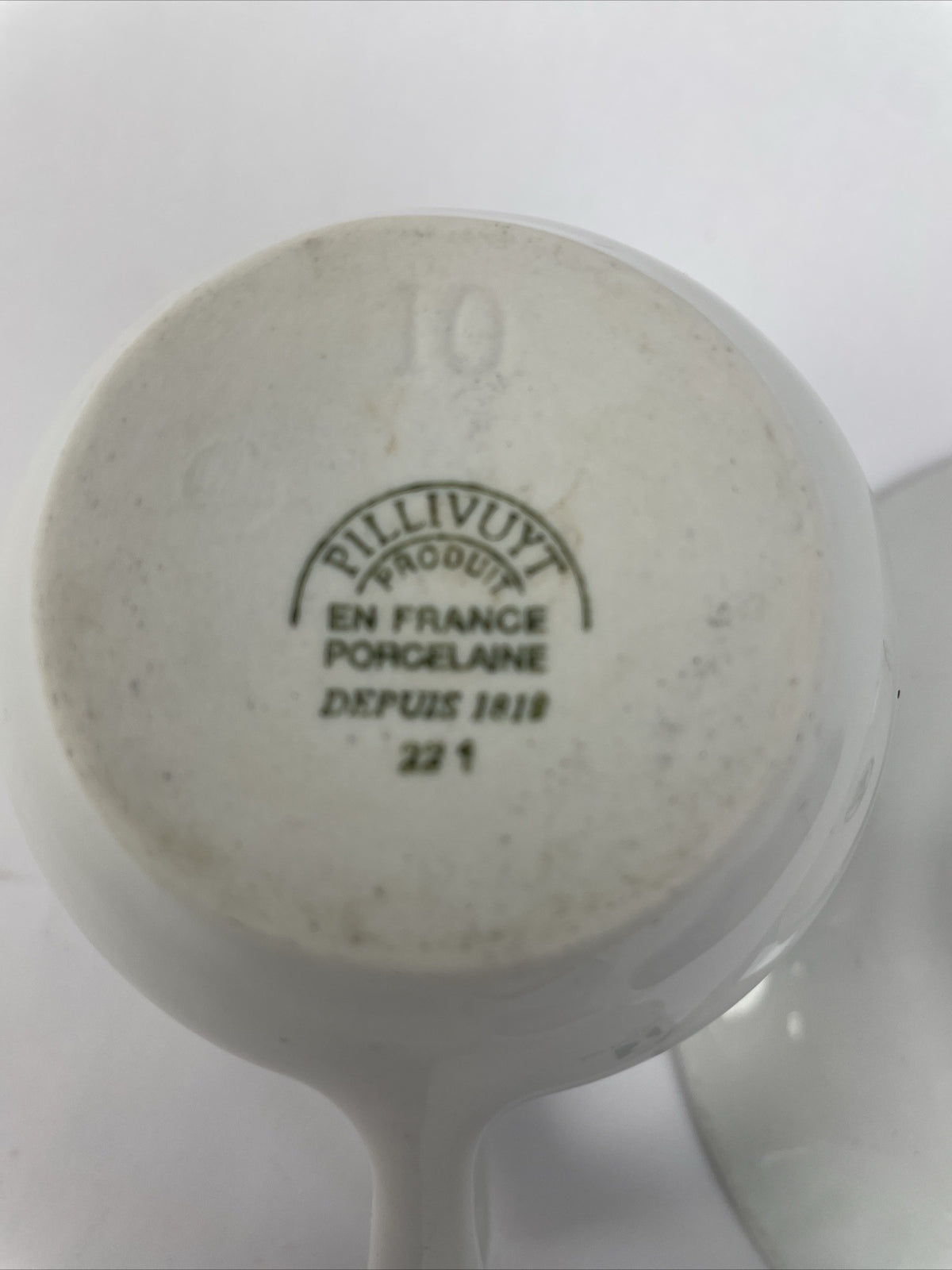 Apilco Les Deux Magots Paris France porcelain espresso cup saucer and cream pitcher set