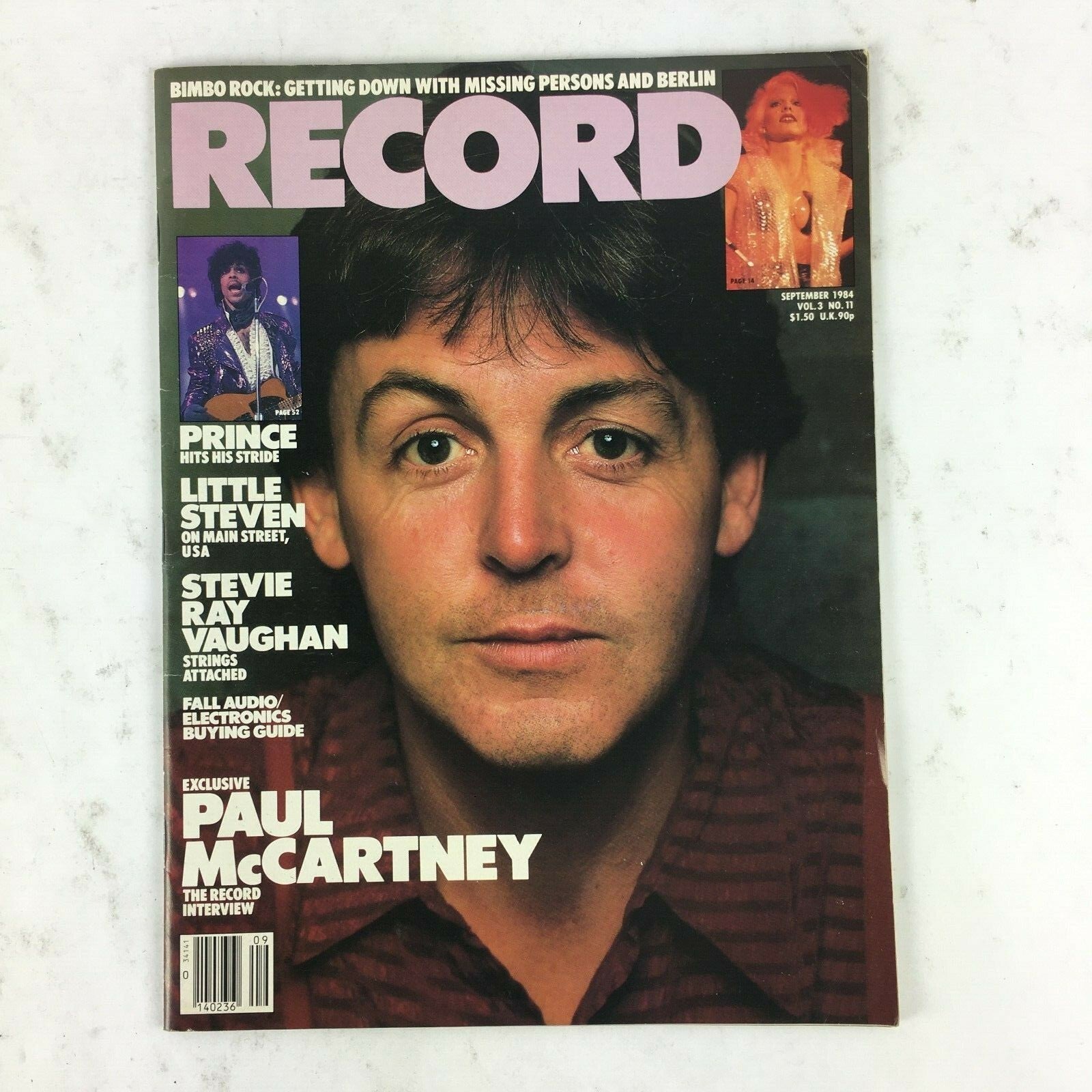 September 1984 Record Magazine Paul Mc Cartney Little Steven Stevie Ray Vaughan
