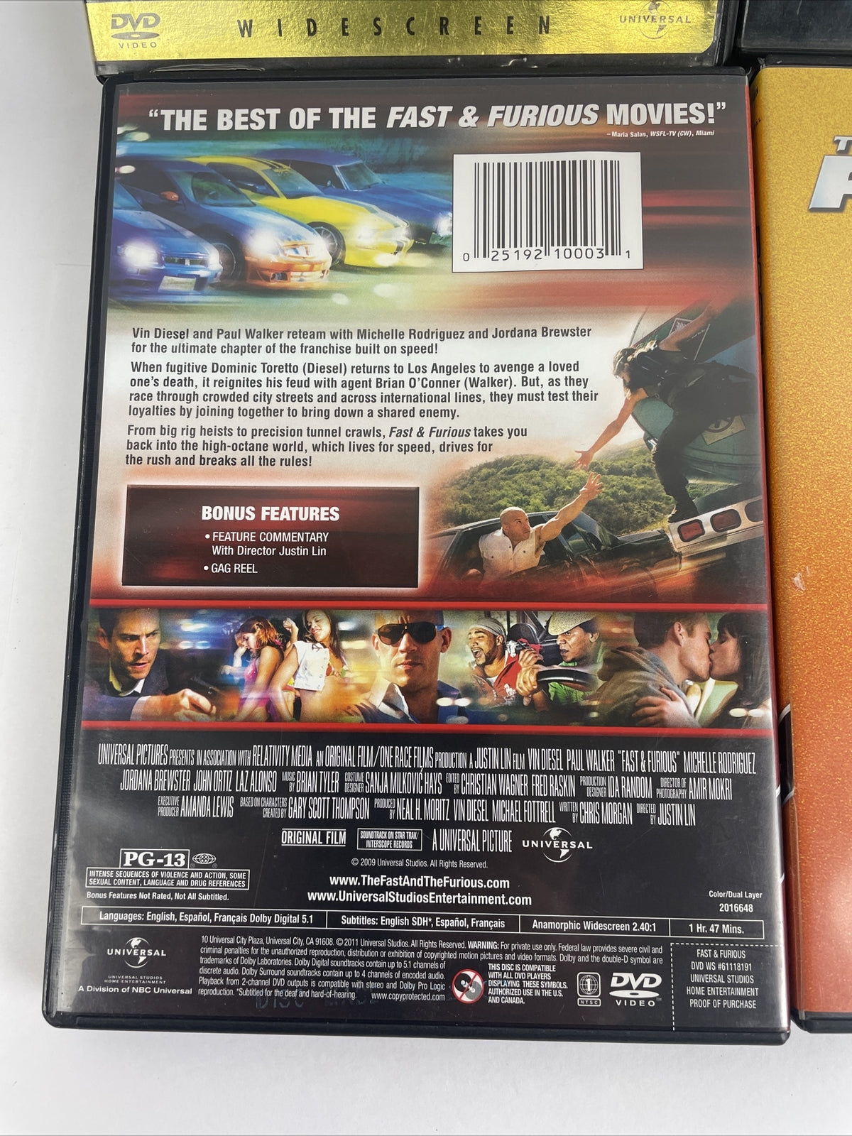 The Fast and The Furious Fast & Furious 4 DVD Lot Tokyo Drift 2 Fast 2 Furious