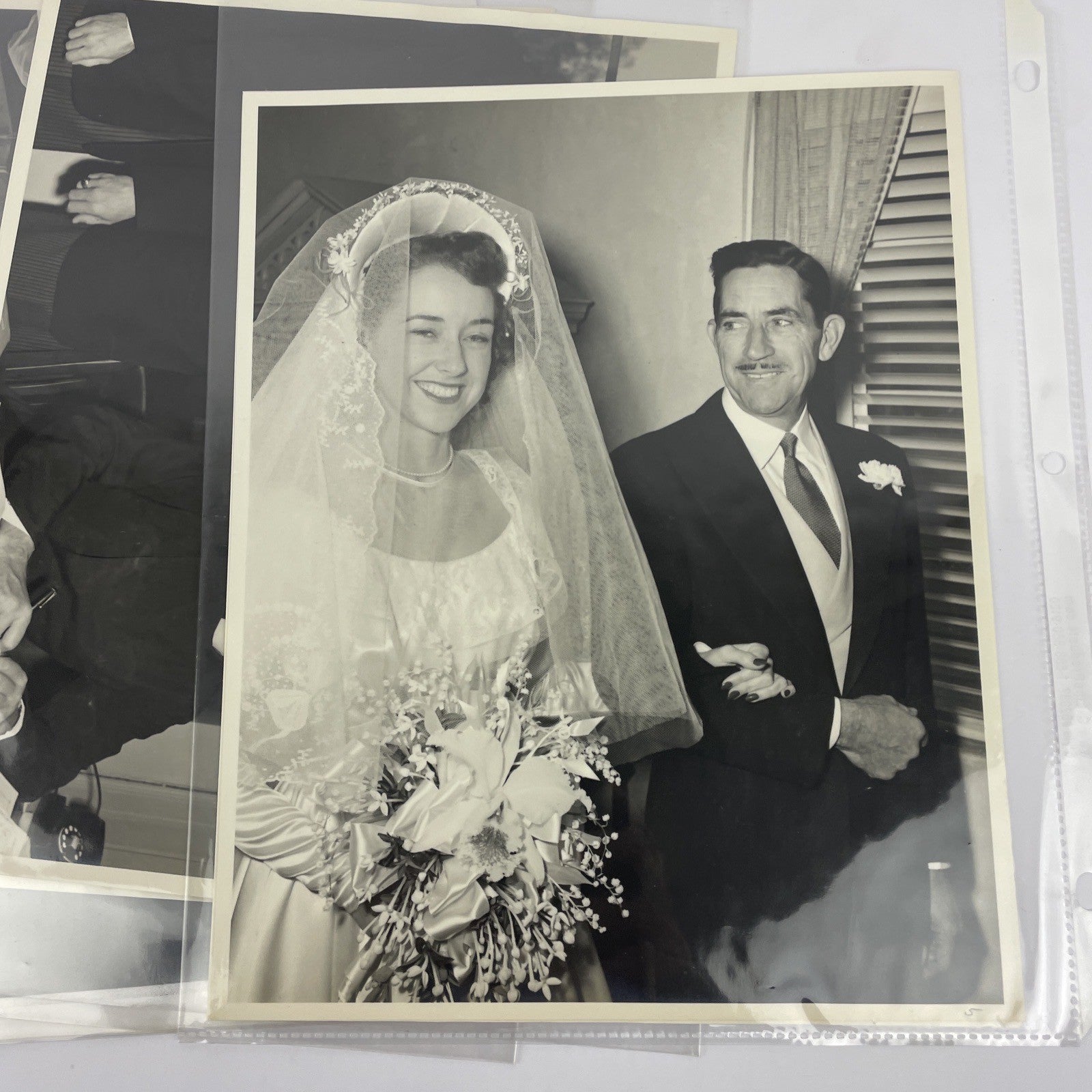 Vintage Large Photos Lot of 2 American Family Wedding Party 1960s Pictures 8x10