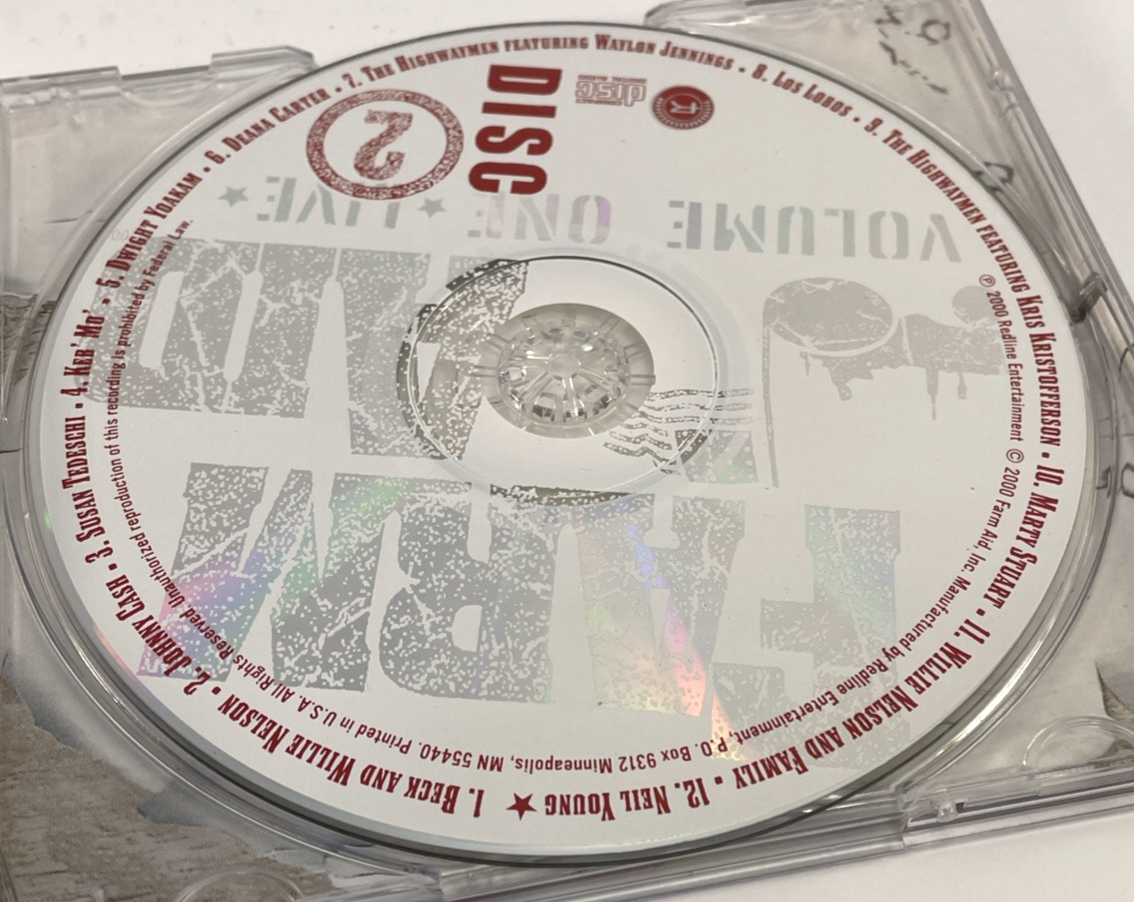 Farm Aid Volume One 1 Live 15th Anniversary 2 CD Set Brand 2000 Mint Discs