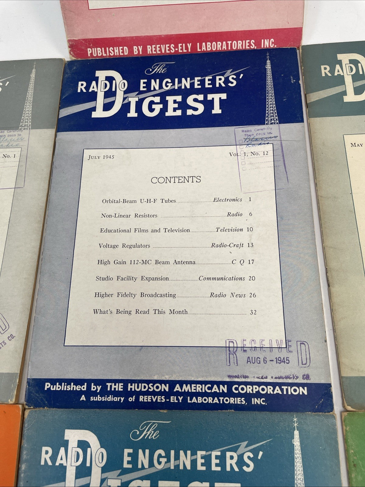 Lot of 8 x The Radio Engineers' Digest 1945 Edition Hudson American Corporation