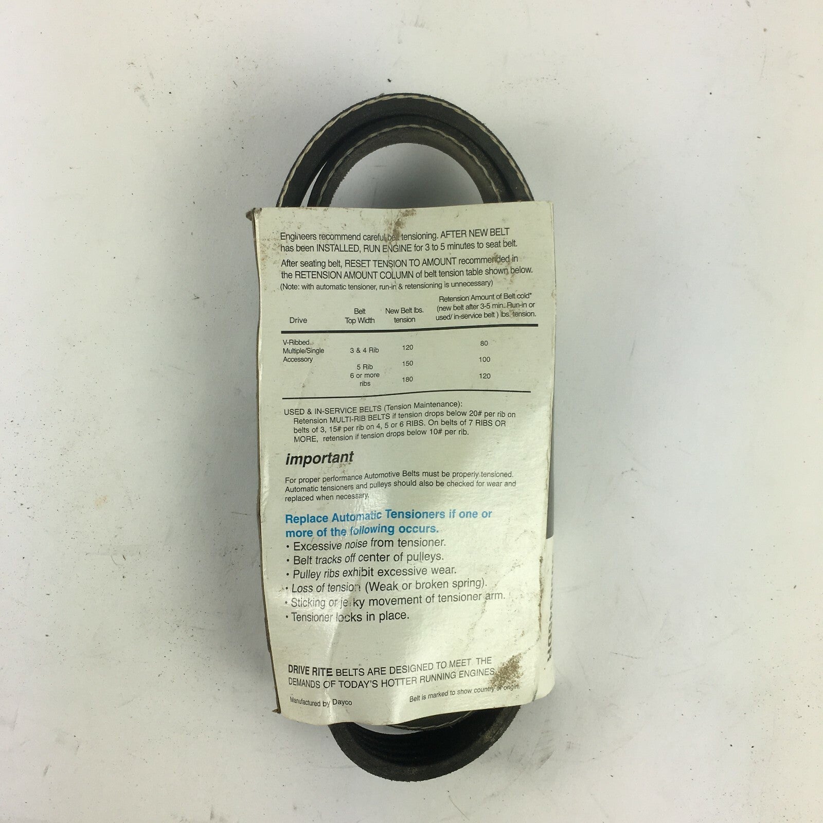 Genuine Drive Rite Automotive V-Belt Tensioner 5040550DR-4PK1395 A6