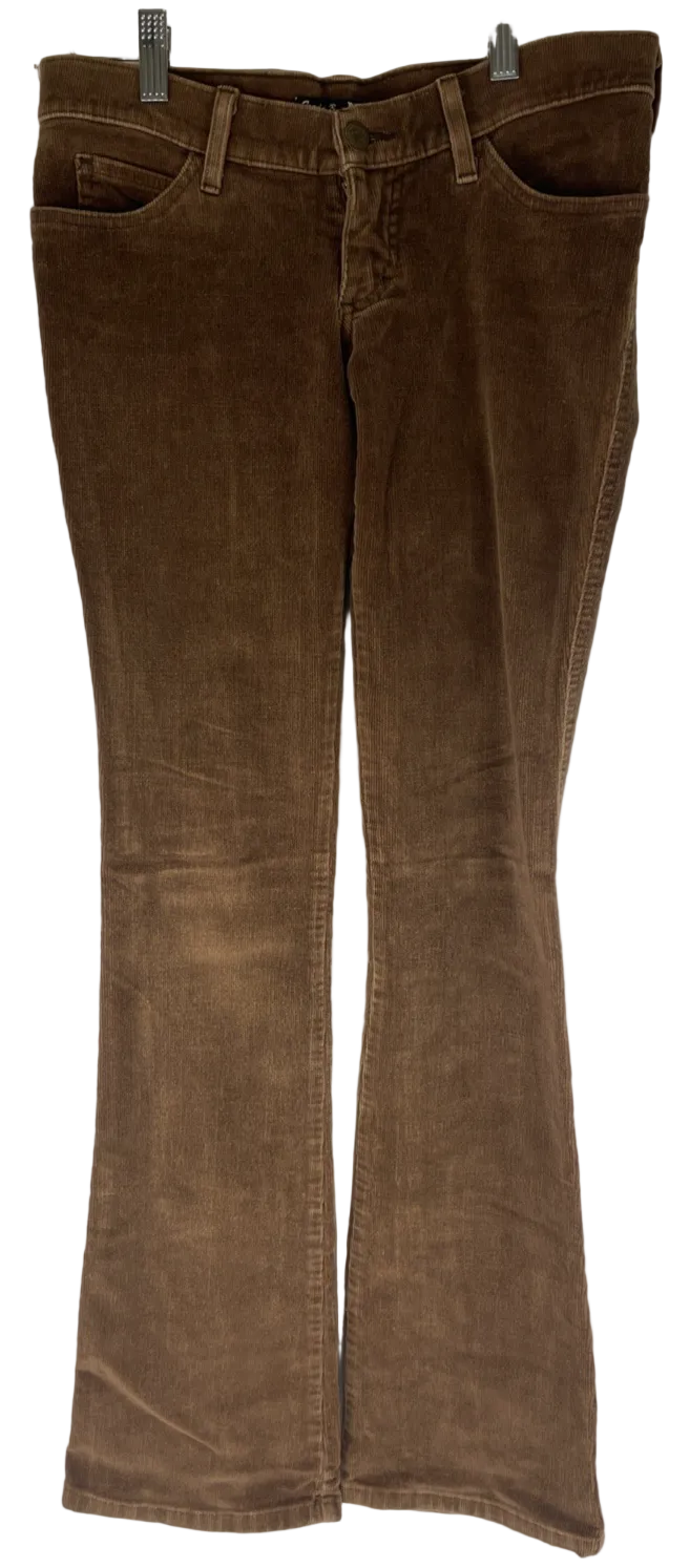 Y2K FRANKIE B Corduroy Boot Cut Flares, Vintage Low Rise Pants Jeans Sz SMALL