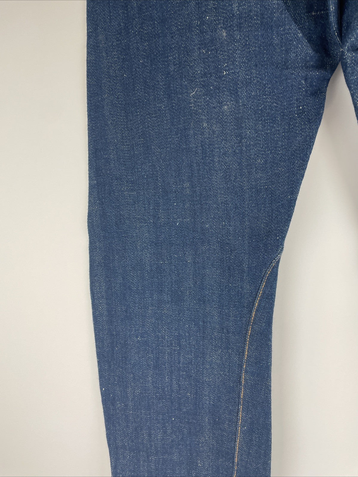 Vintage Levi's Hemp Cotton Jeans 26 x 32 USA Made Red Stencil Tag Dark Wash RARE