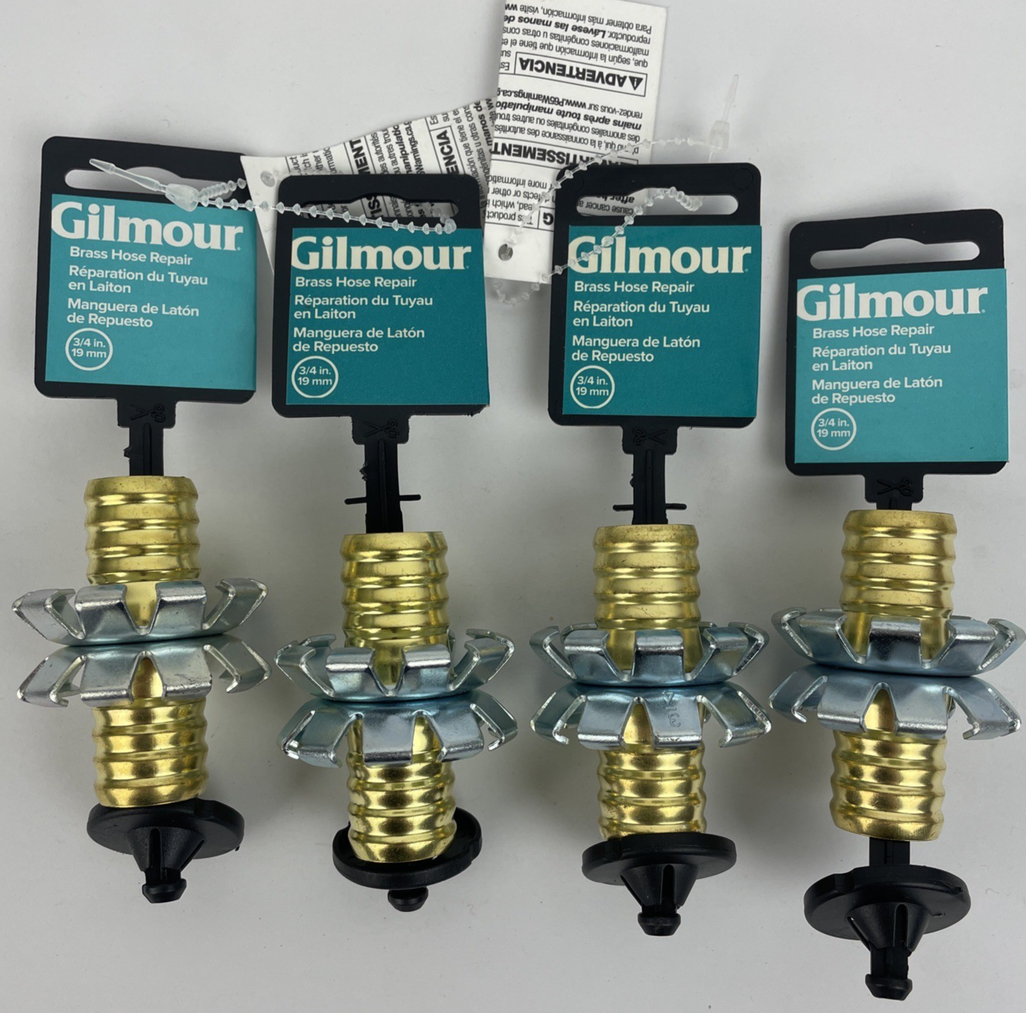 Lot of 4 x Gilmour 800344-1001 Clinch Hose Mender, 3/4 Inch