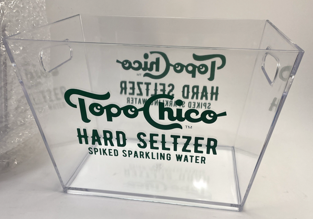 Topo Chico Spiked Hard Seltzer Clear Acrylic Plastic Ice Bucket Party Cooler