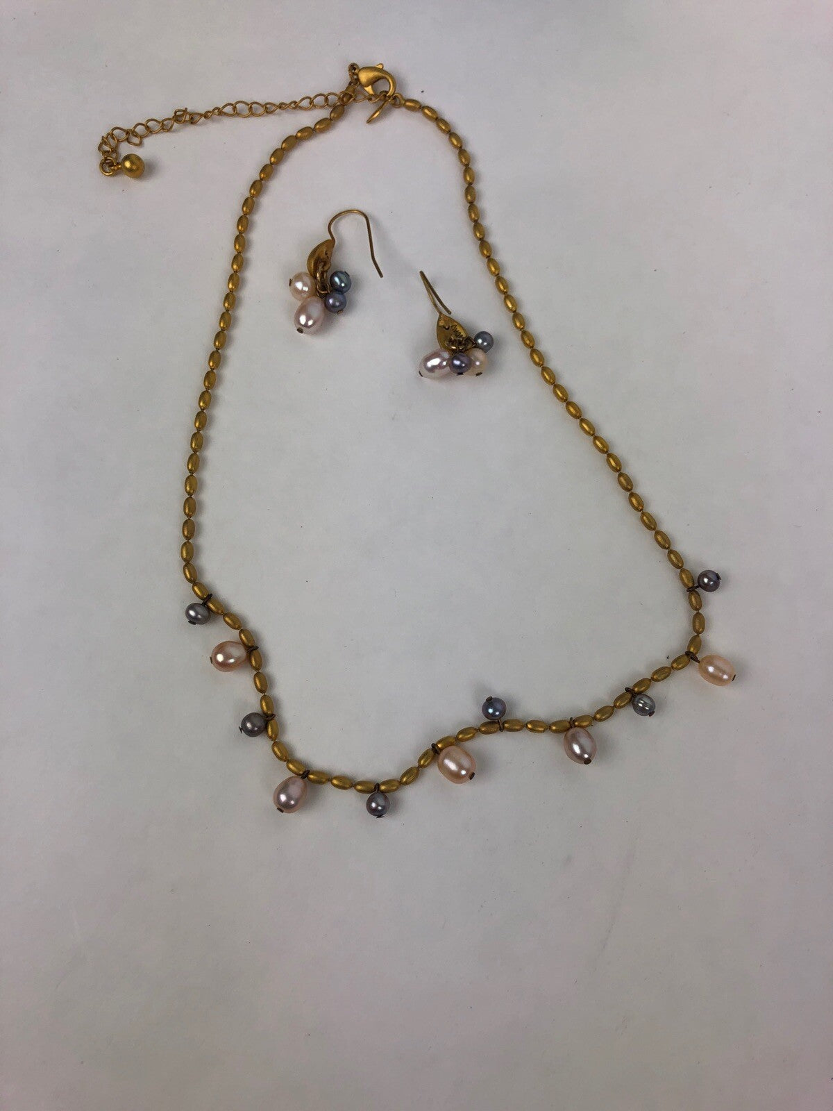 AVON 7pc Jewelry Earrings Bracelet Necklace Solitaire CZ Studs Freshwater Pearls