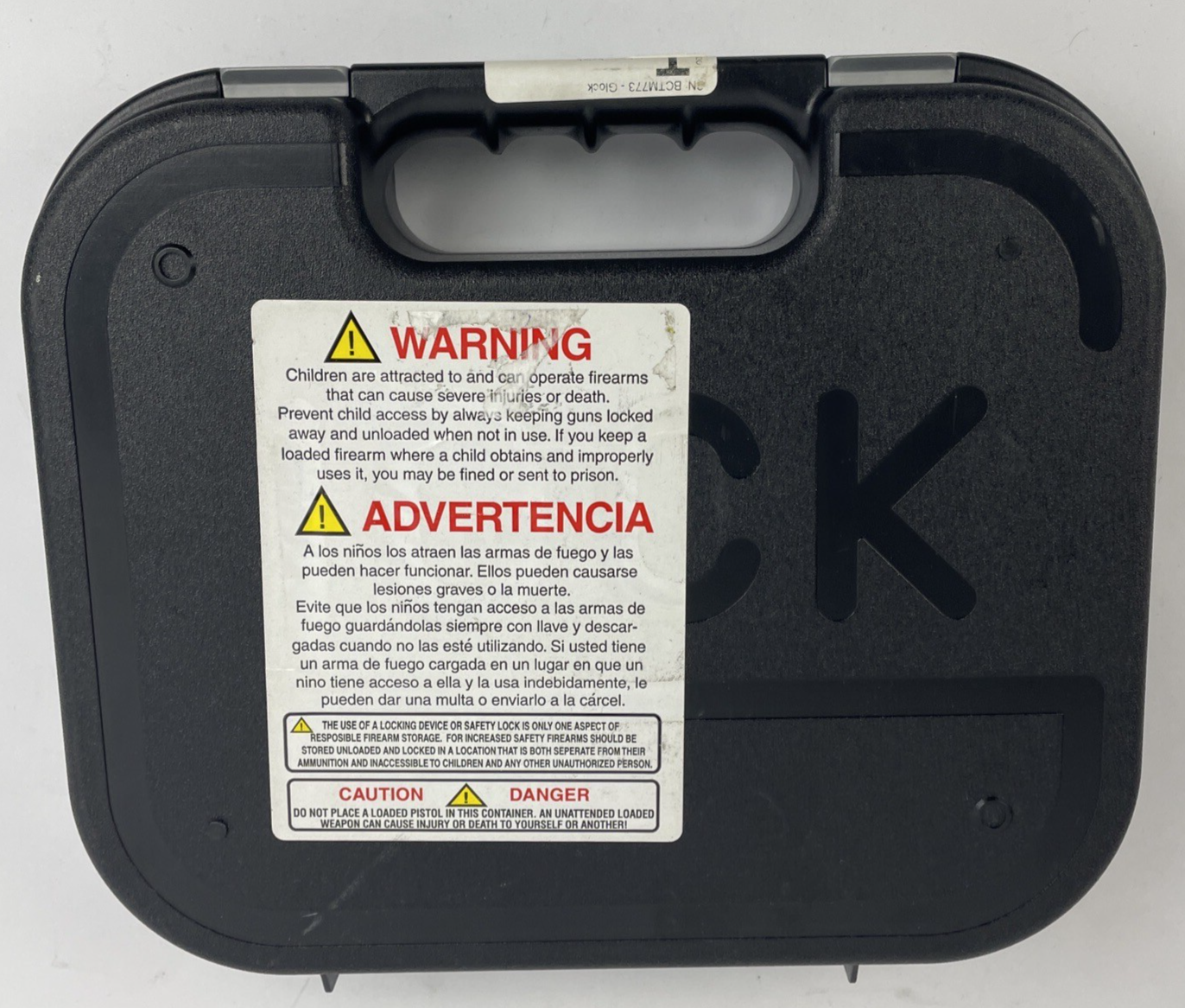Glock Factory OEM Clam Shell Hard Pistol Case W/ Lock, Cleaning Brush, Manual