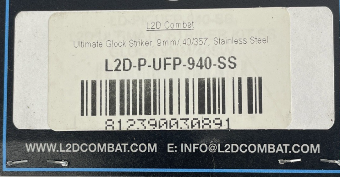 L2D Combat Firing Pin Kit Glock 9mm Stainless Steel Striker  LD-P-UFP-940-SS