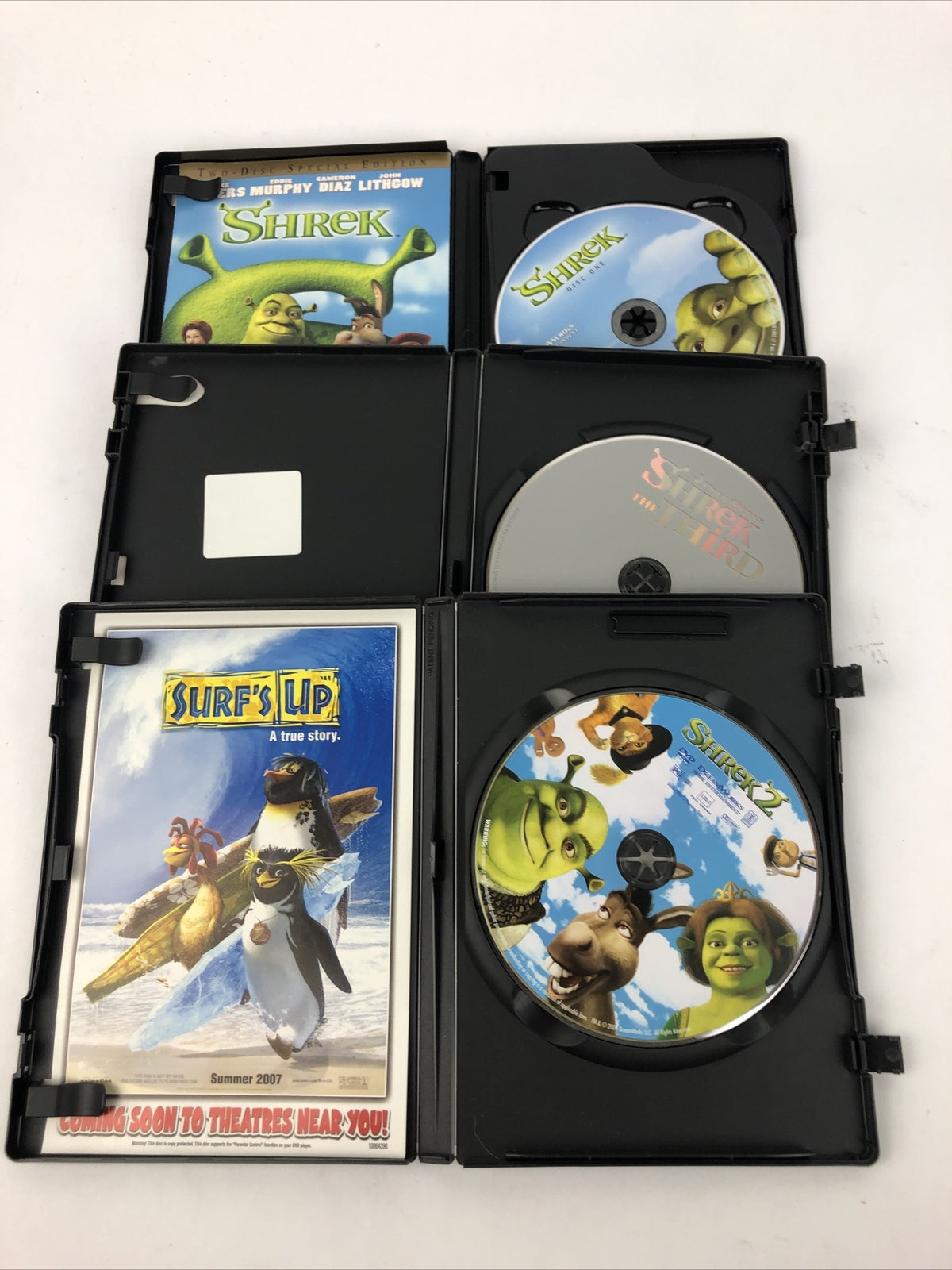 3 x DreamWorks SHREK DVD Lot: trilogy - 1 - 2 - 3 Cameron Diaz Eddie Murphy 