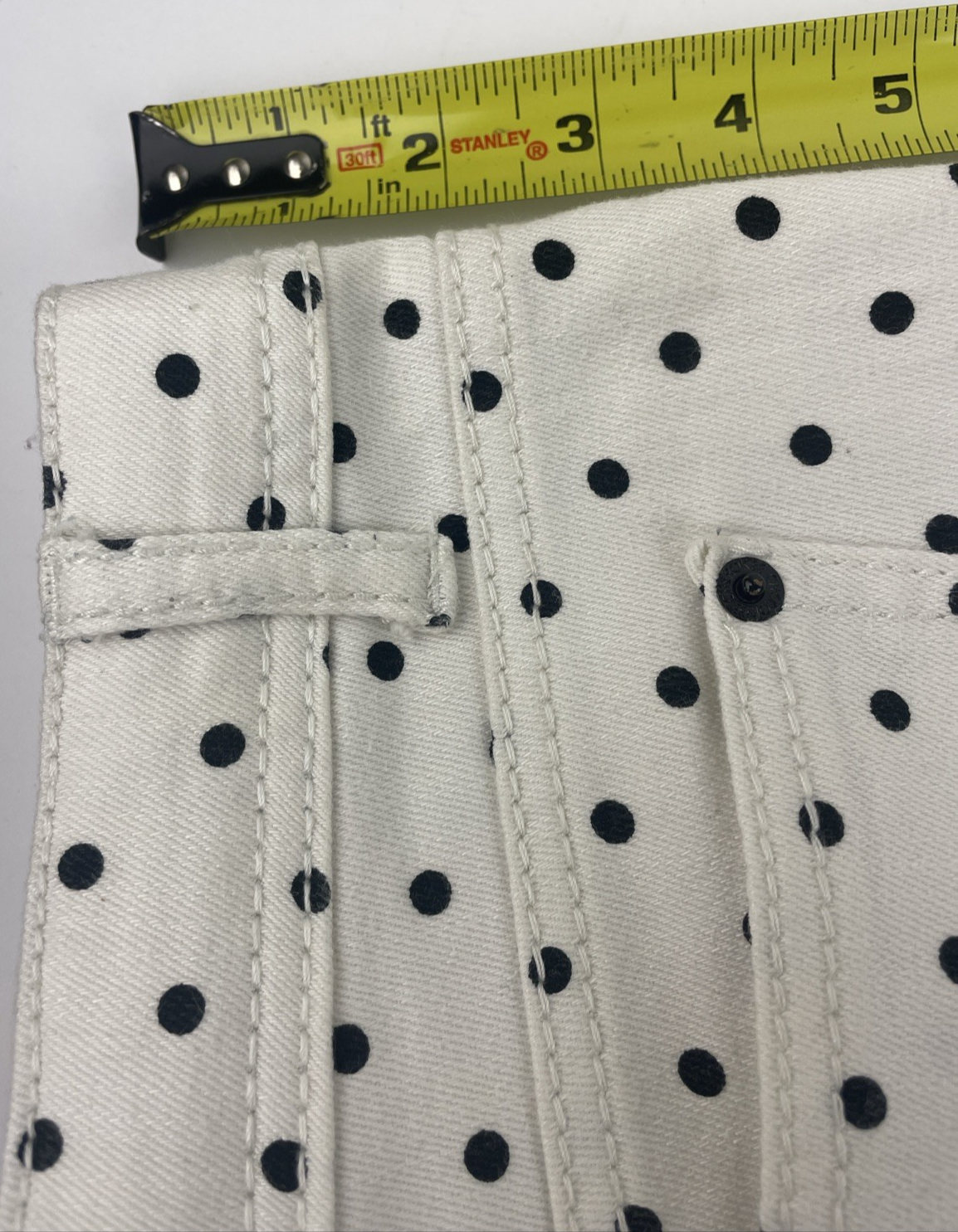 Cherokee Super Skinny Stretch White w Black Polka Dot Low Rise Jeans Women's
