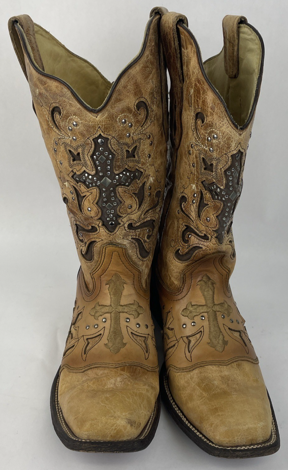 Corral men western boots brown tan square toe
