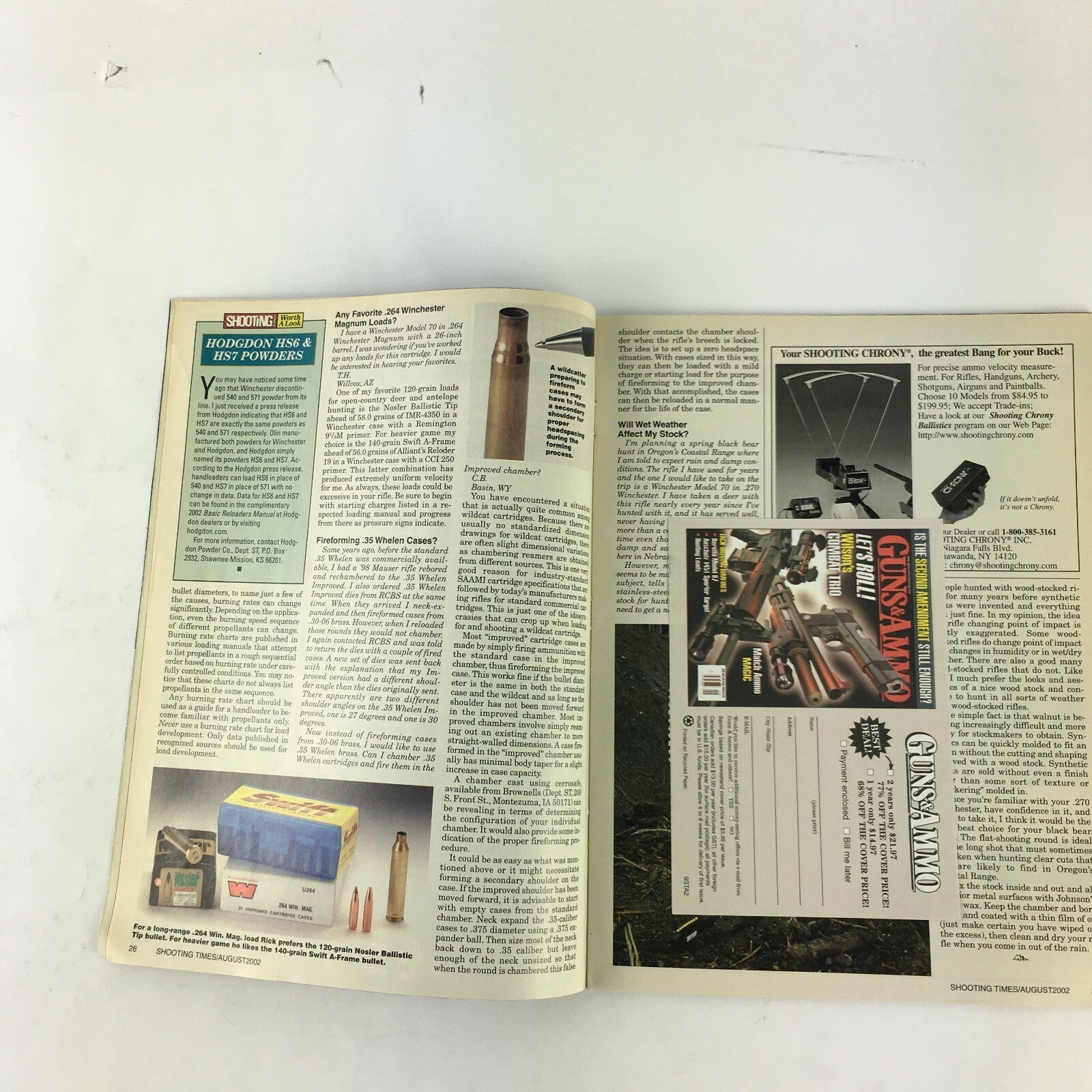 August 2002 Shooting Times Magazine Beretta's New Vertec The M92 Benelli's M1 20