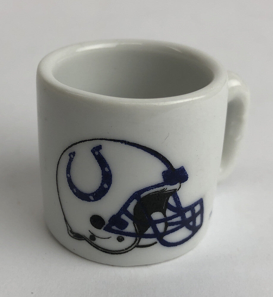 Vintage NFL Mini Coffee Cup Mug Indianapolis Colts 1.25" Collectible Miniature