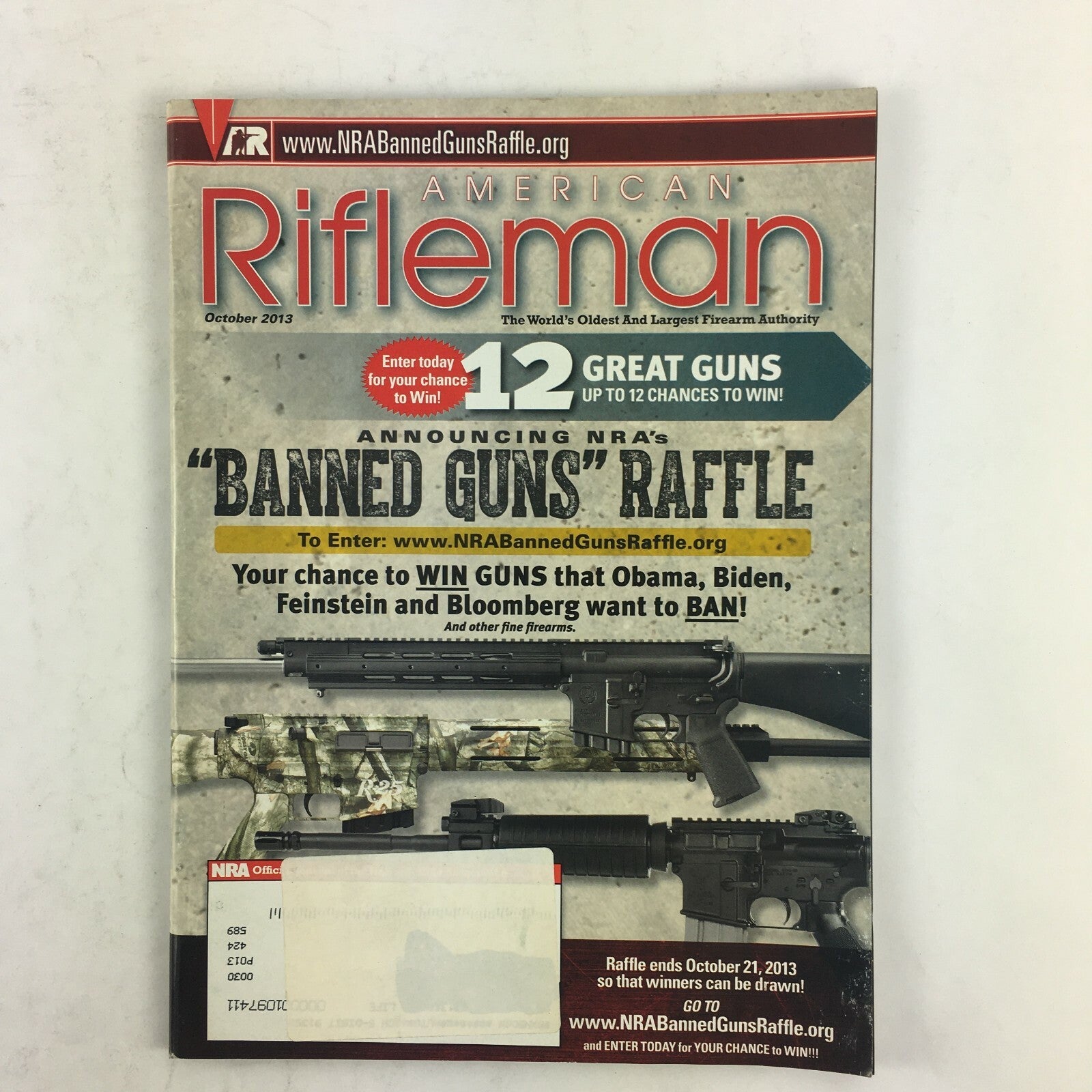 October 2013 American Rifleman Magazine Banned Guns Raffle 12 Great Guns