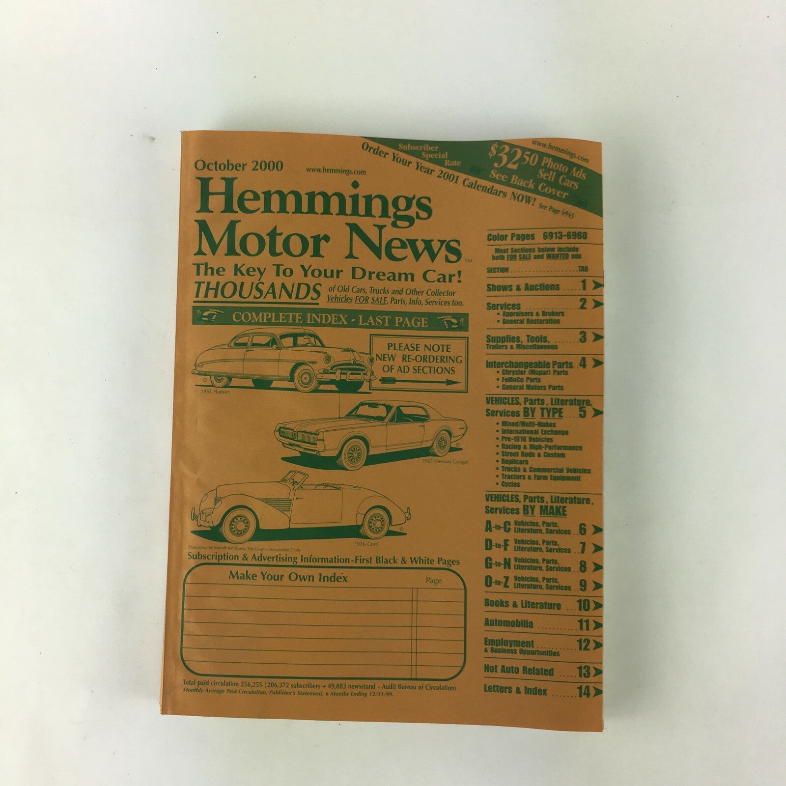 October 2000 Hemmings Motor News Magazine 1953 Hudson 1967 Mercury Cougar 