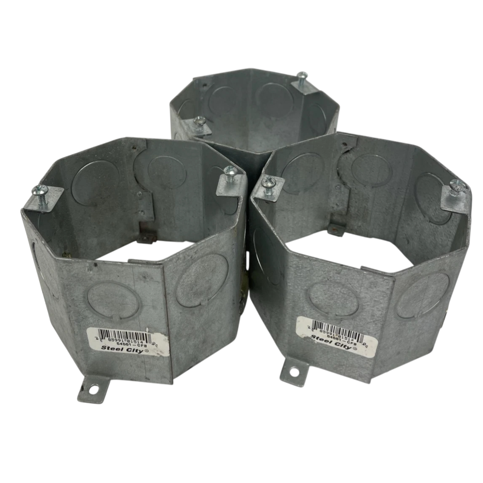3 x 208842 New-No Box; Steel City 54551-CFB Octagon Concrete Ceiling Fan Box