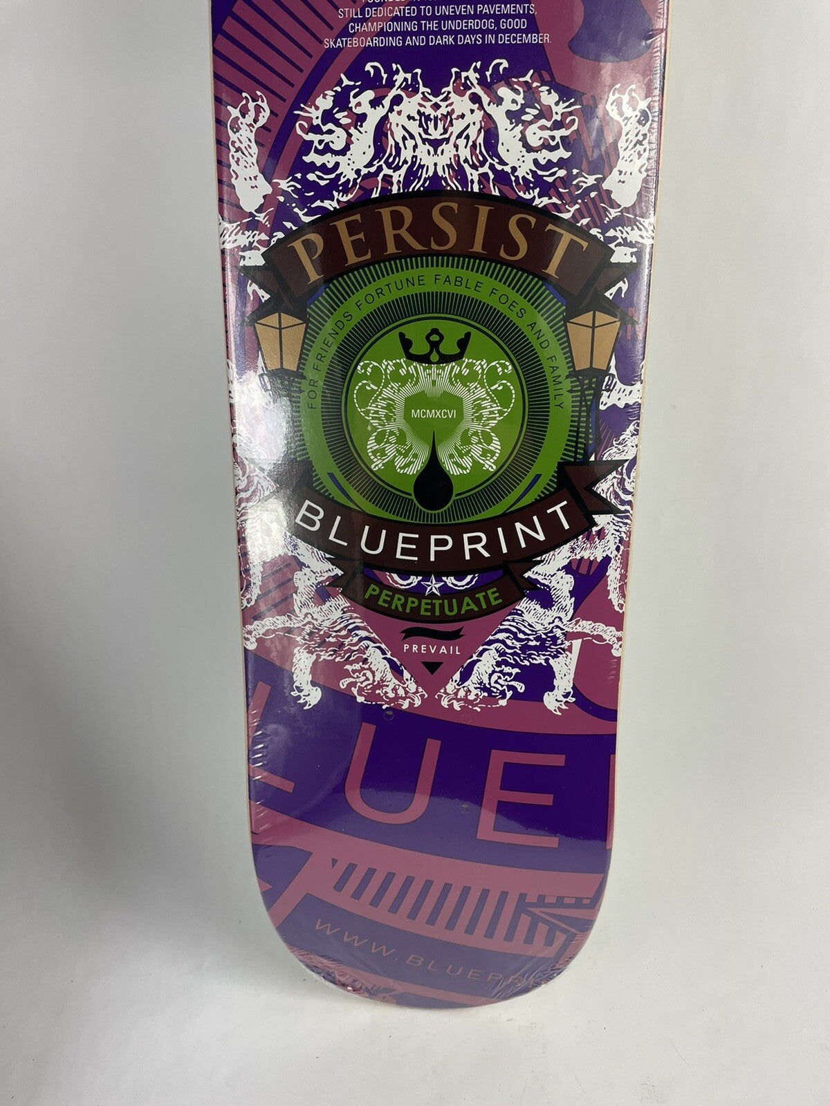 Blueprint Skateboards Courage Color Purple 8-inch hard rock maple skateboard deck.