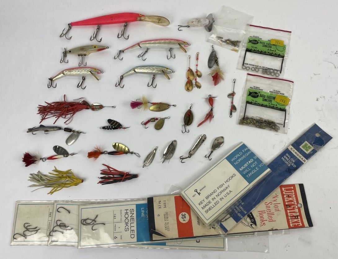 VNTG Trout crappie bass Fishing Lure Lot Jitterbug Rebel Floaters Mepps Shyster+