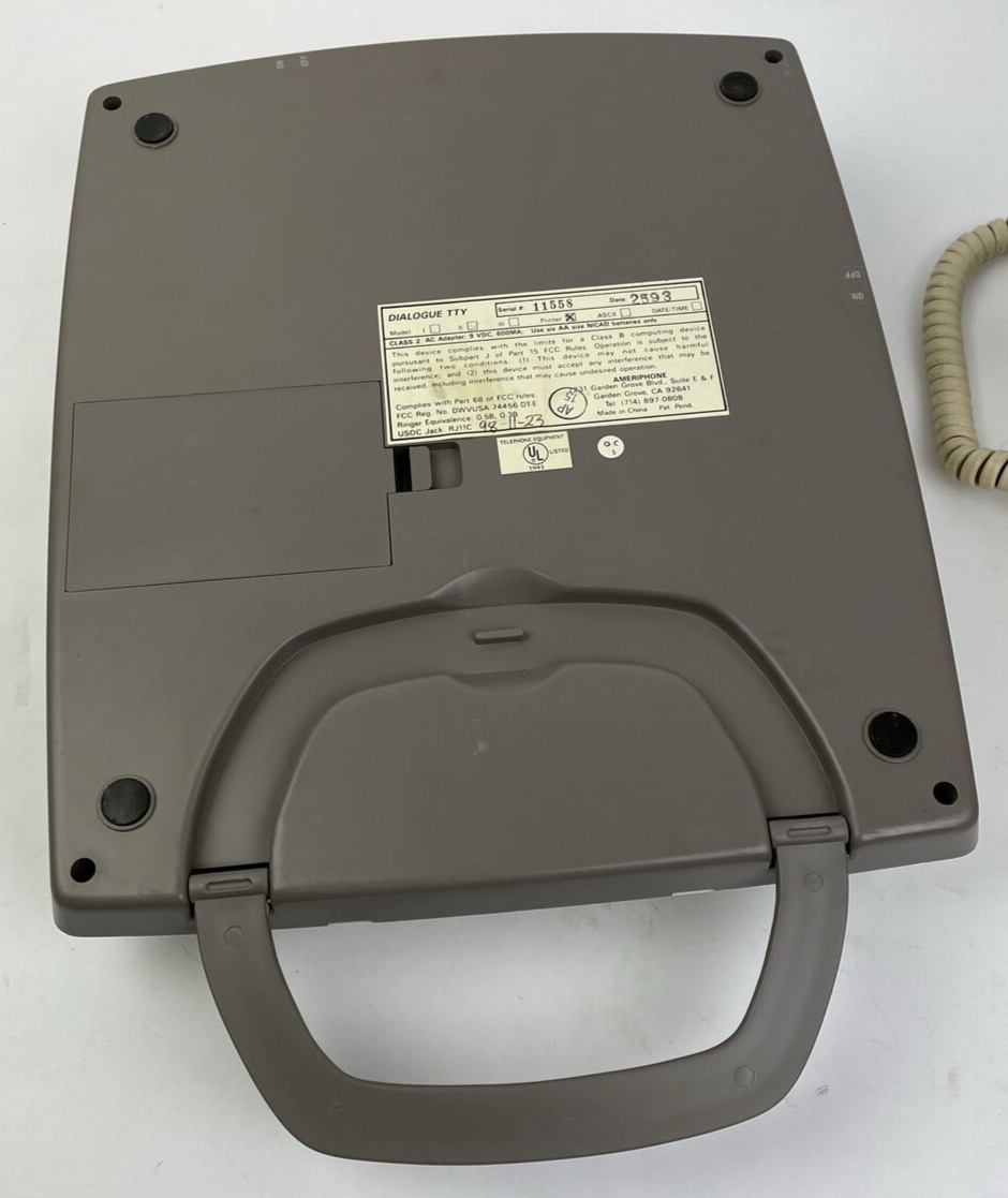 AMERIPHONE DIALOGUE TTY III-P HEARING IMPAIRED TEXT PRINTER w TELEPHONE VINTAGE