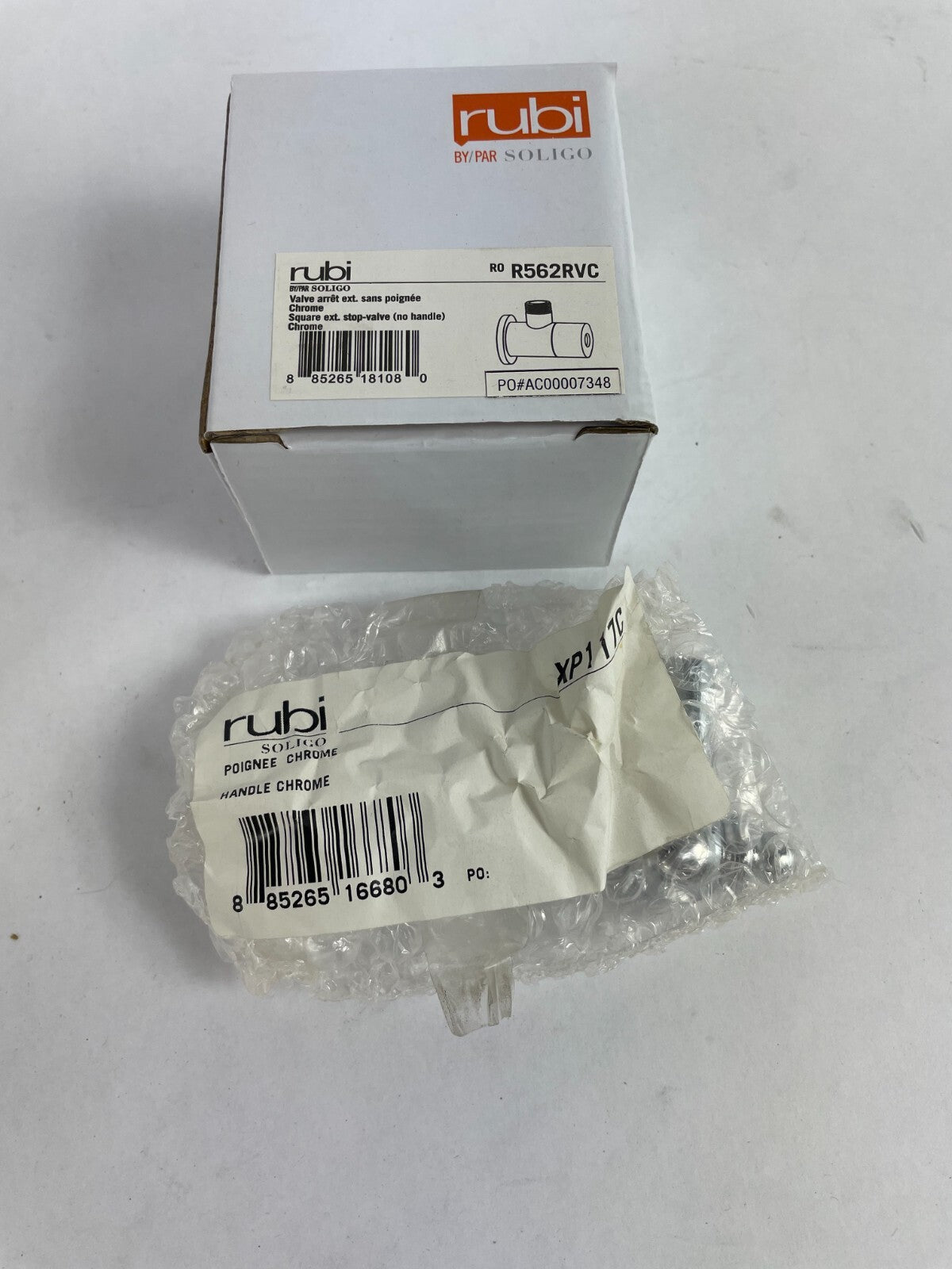 Rubi RTR562SC Saida polished chrome stop valve with integrated water outlet