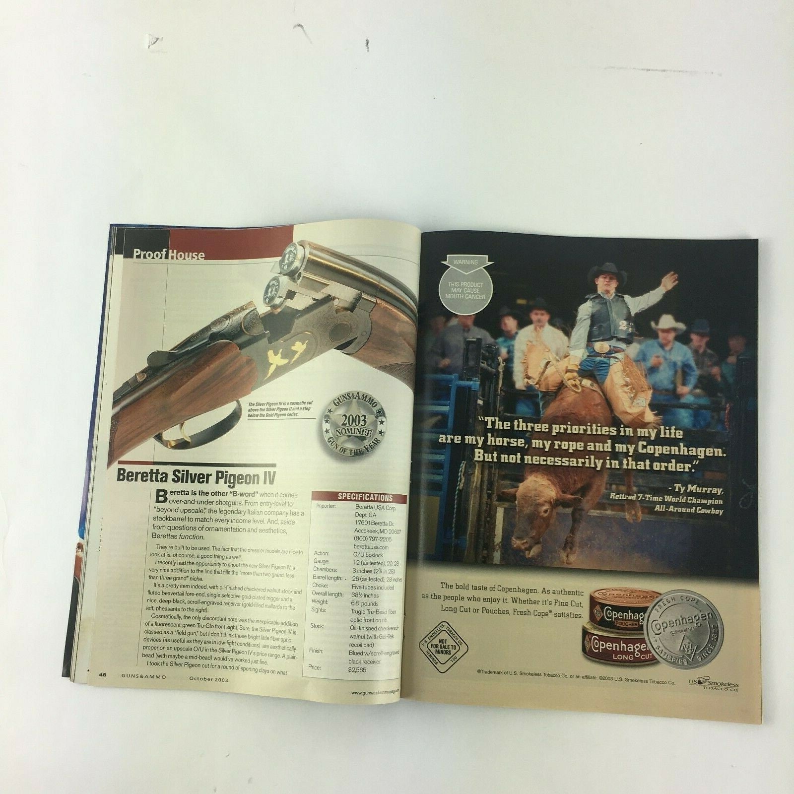 October 2003 Guns & Ammo Magazine Kimber's Short Magnum 8400 Bertta's Cx4 SM8400