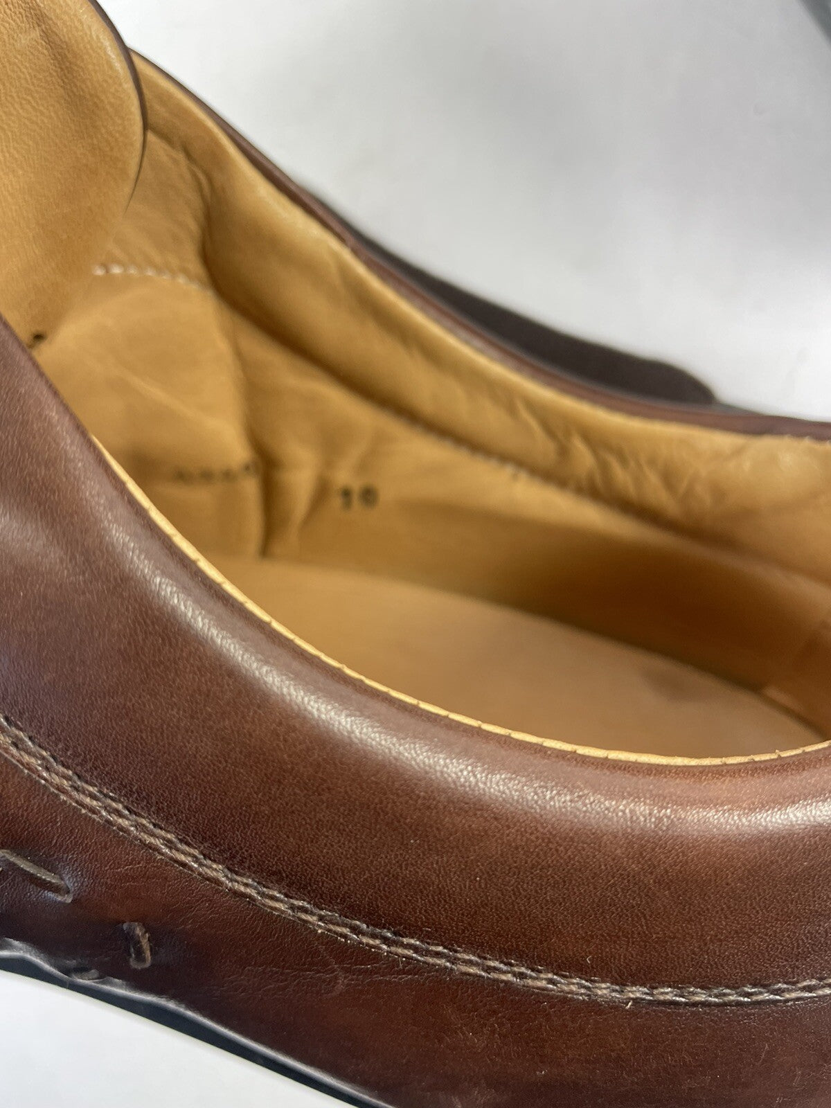 Sergio Rossi Brown Leather Derby Brogue Shoes Men's UK 10 US 12