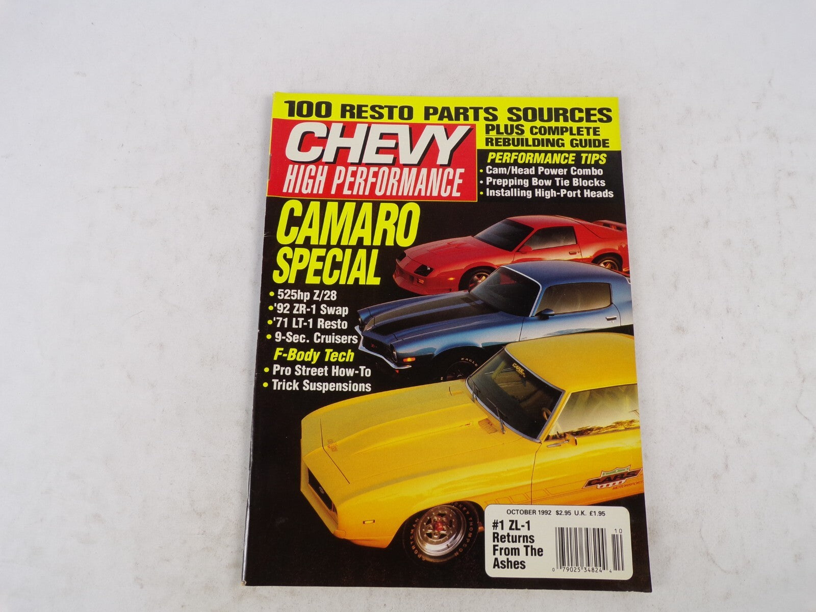 October 1992 Chevy High Performance Camaro Special 100 Resto Parts Sources Plus