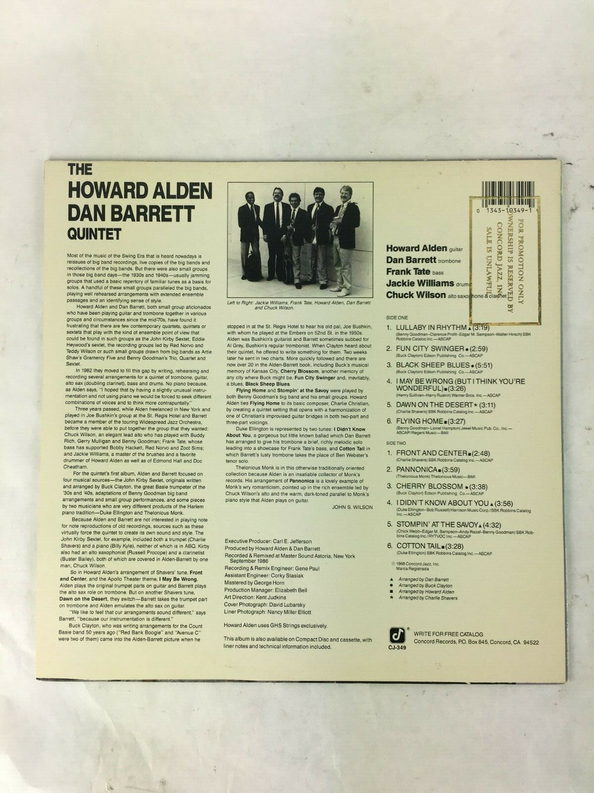 The Howard Alden Dan Barrett Quintet