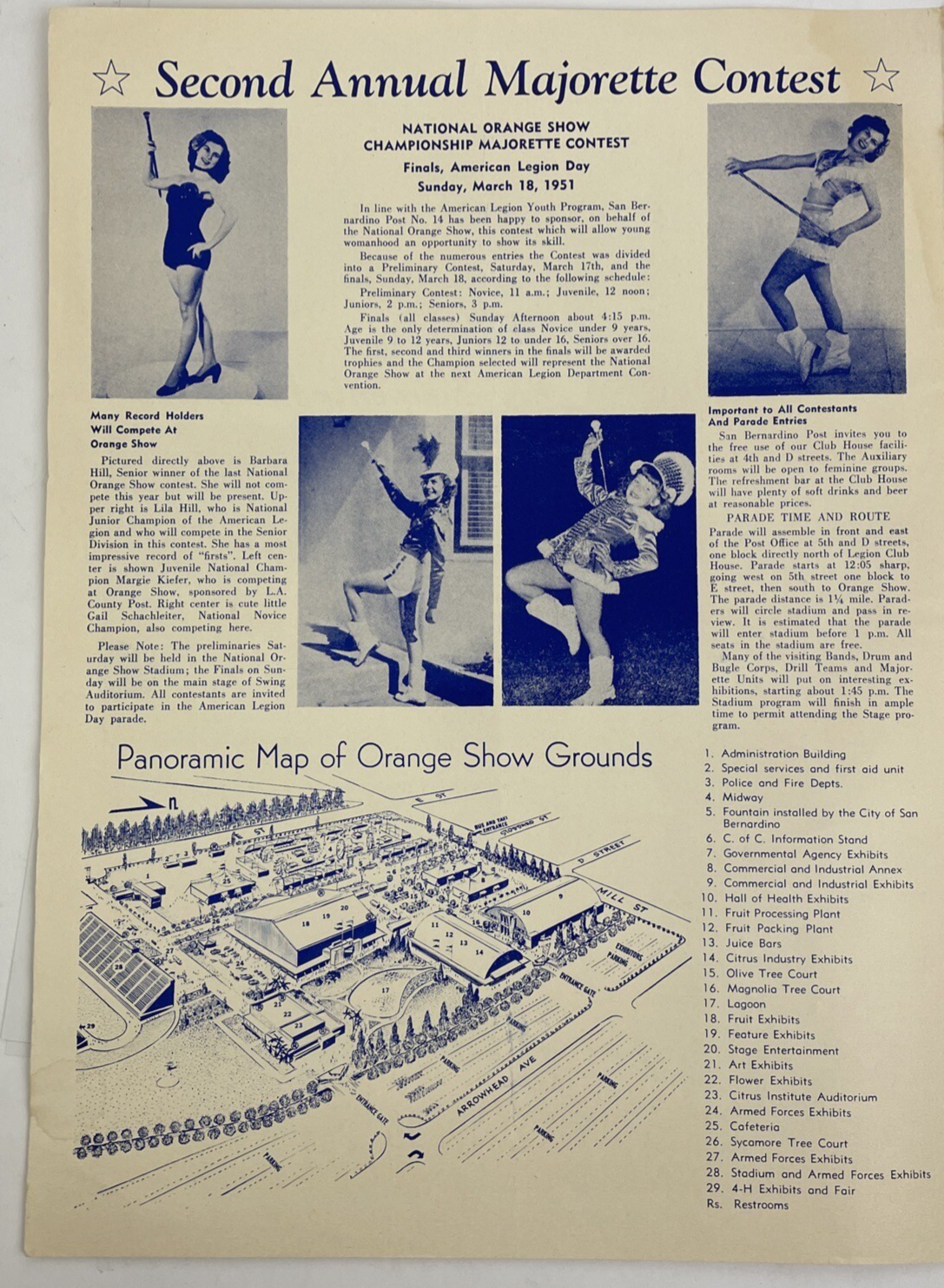 American Legion Souvenir Program 1951 National Orange Show San Bernardino Cali