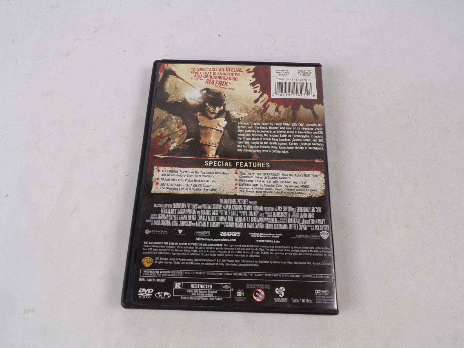309 Two Disc Special Edition Zack Snyder Lena Headey Vincent Regan DVD Movies
