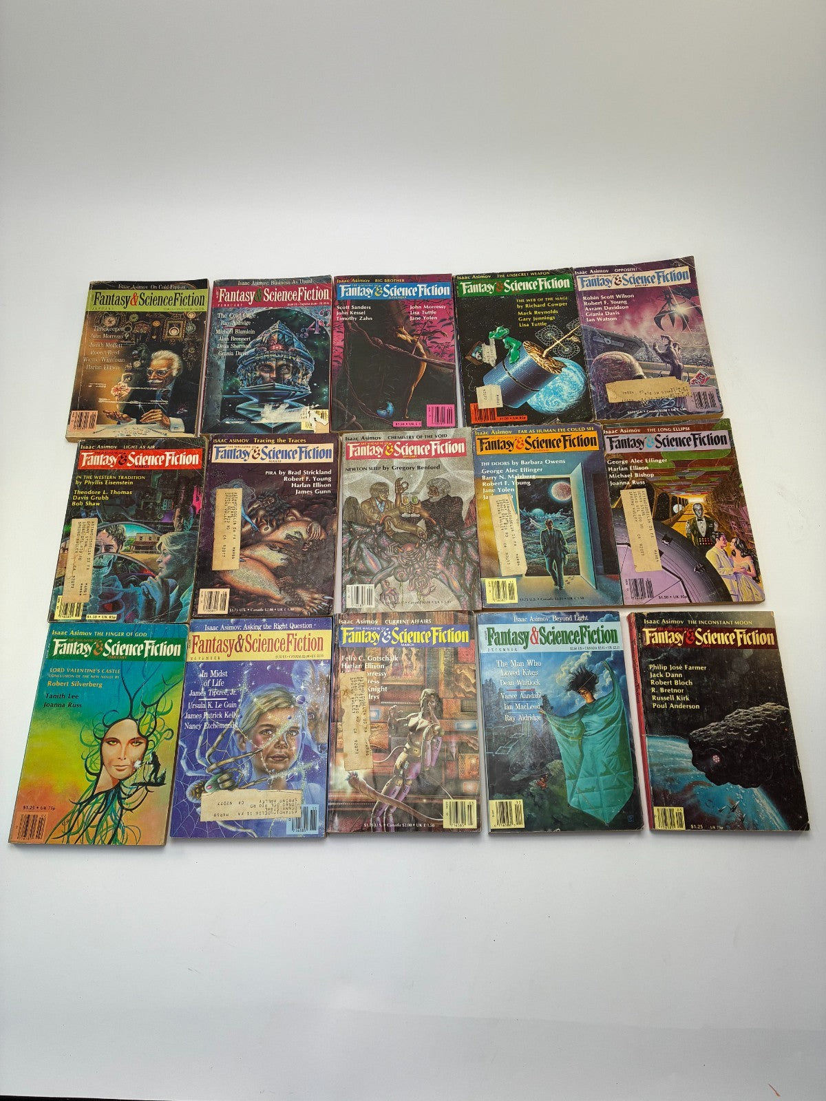 Lot of 23 The Magazine of Fantasy & Science Fiction Isaac Asimov Vintage Issues