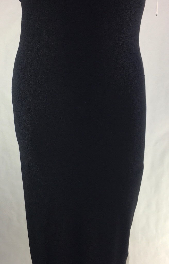 ESP Womens Sheath Dress Black Spaghetti Strap Asymmetric Studded Stretch S New