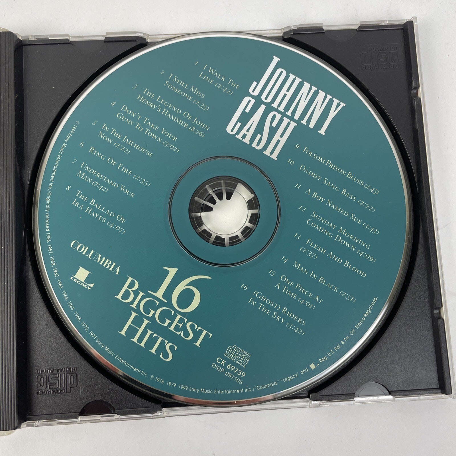 Johnny Cash : 16 Biggest Hits Digital AudioCD ( 1999 ) 70th Birthday Sticker  #1