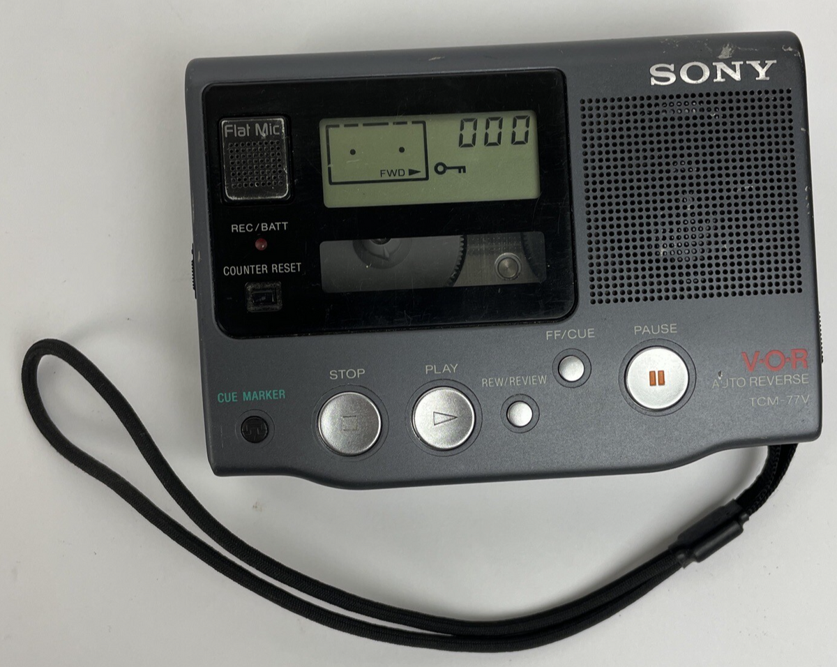 Sony TCM-77V  Walkman Cassette Tape Player Voice Recorder * For Parts or Repair
