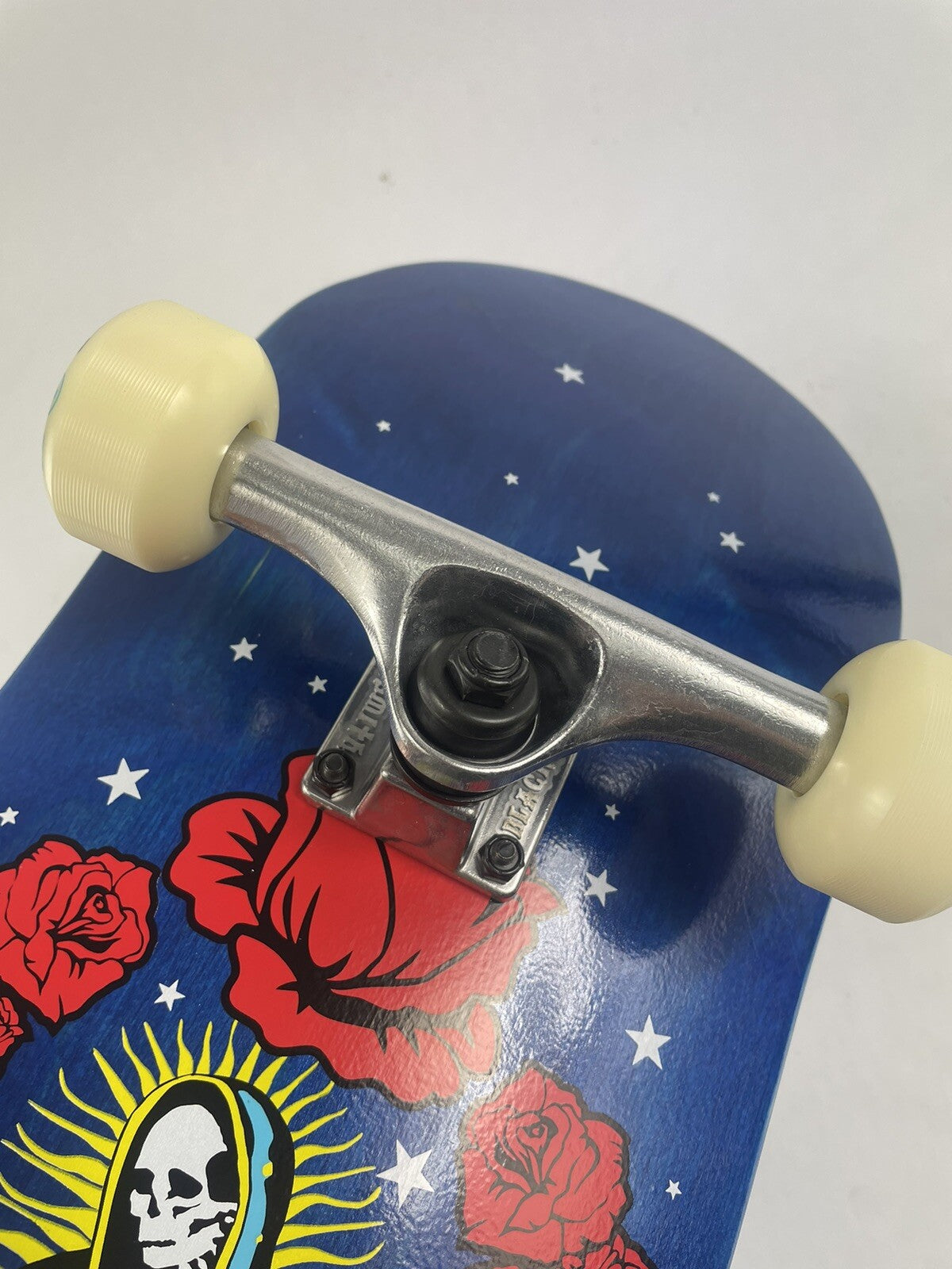 ATM Click Stay Strong 8-inch complete skateboard with Black Smith trucks and 52mm wheels.