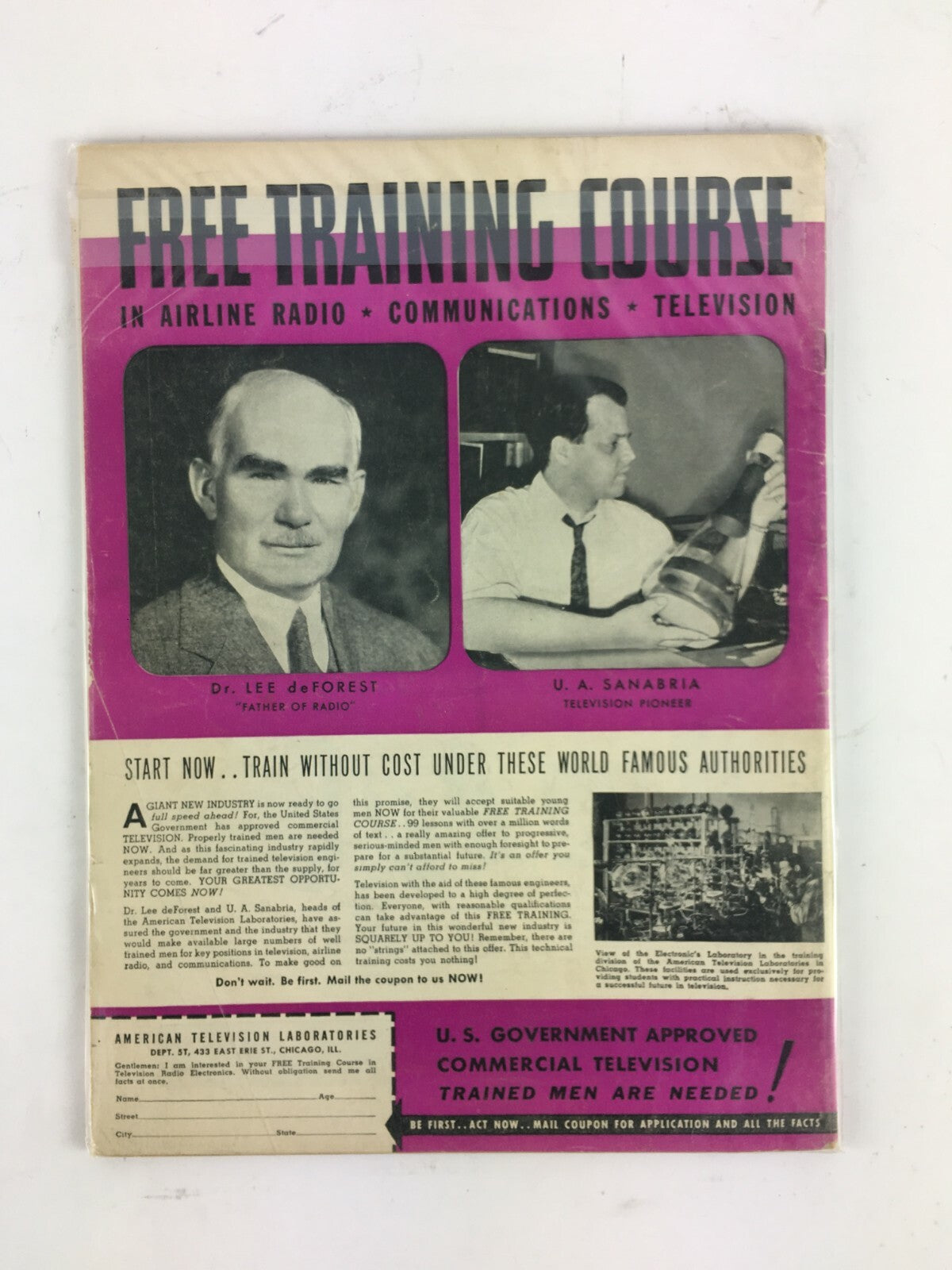 August 1941 RadioCraft HugoGernsback Magazine Car Television is Here! Traffic PA