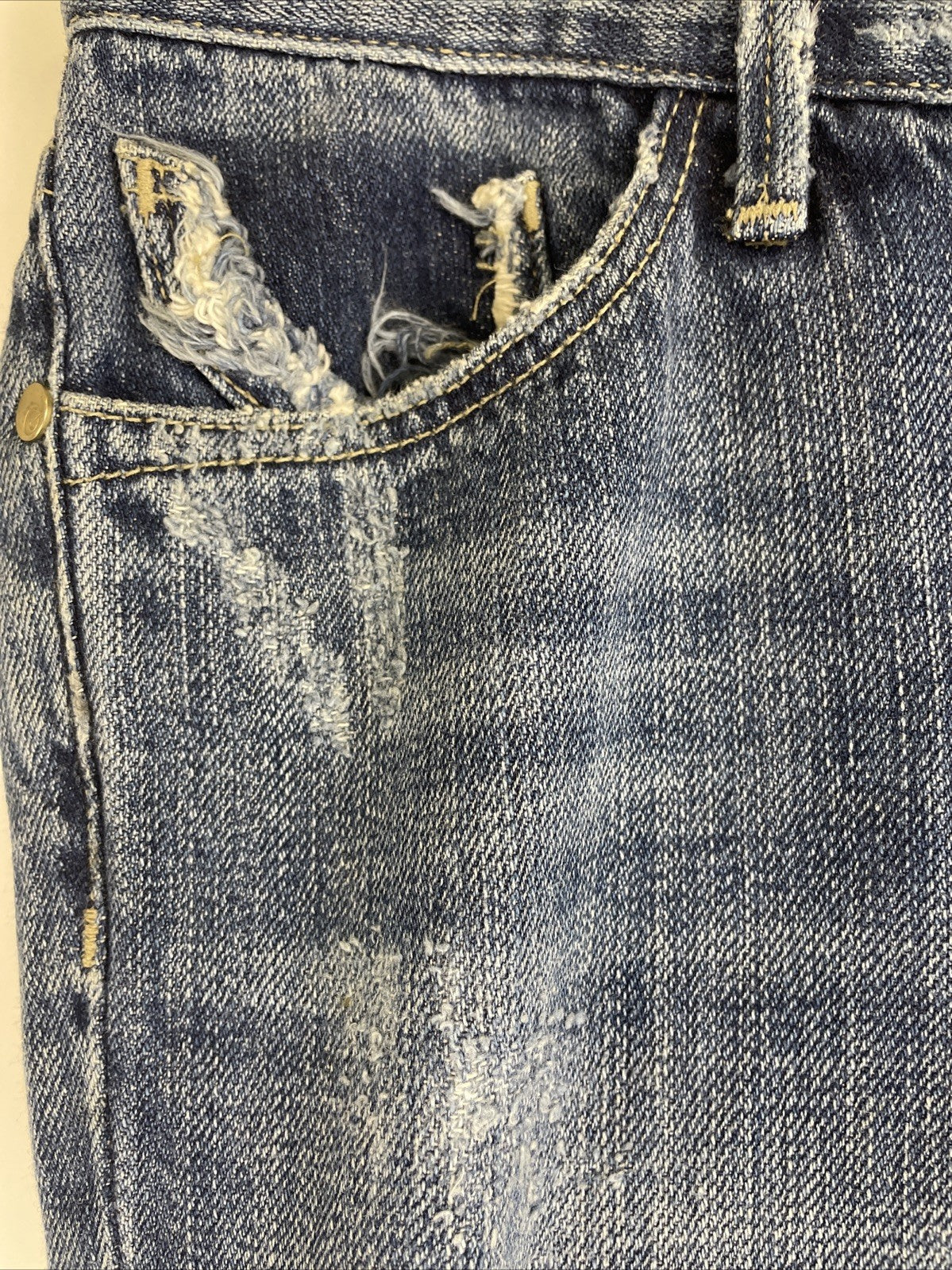 Goldsign Pants Women Sz 26 Blue Denim Jeans Flared Light Wash Low Rise Y2K