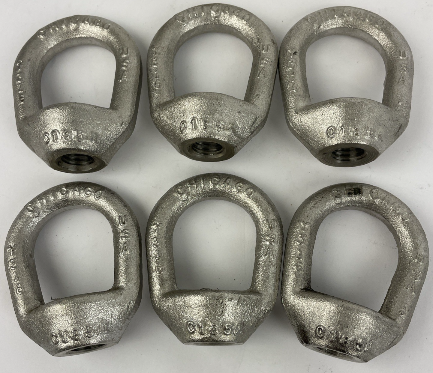 Lot of 6 x CHICAGO Y316 Stainless Steel 1/2" Thread Oval Eye Nut 3,600 Lbs C185A