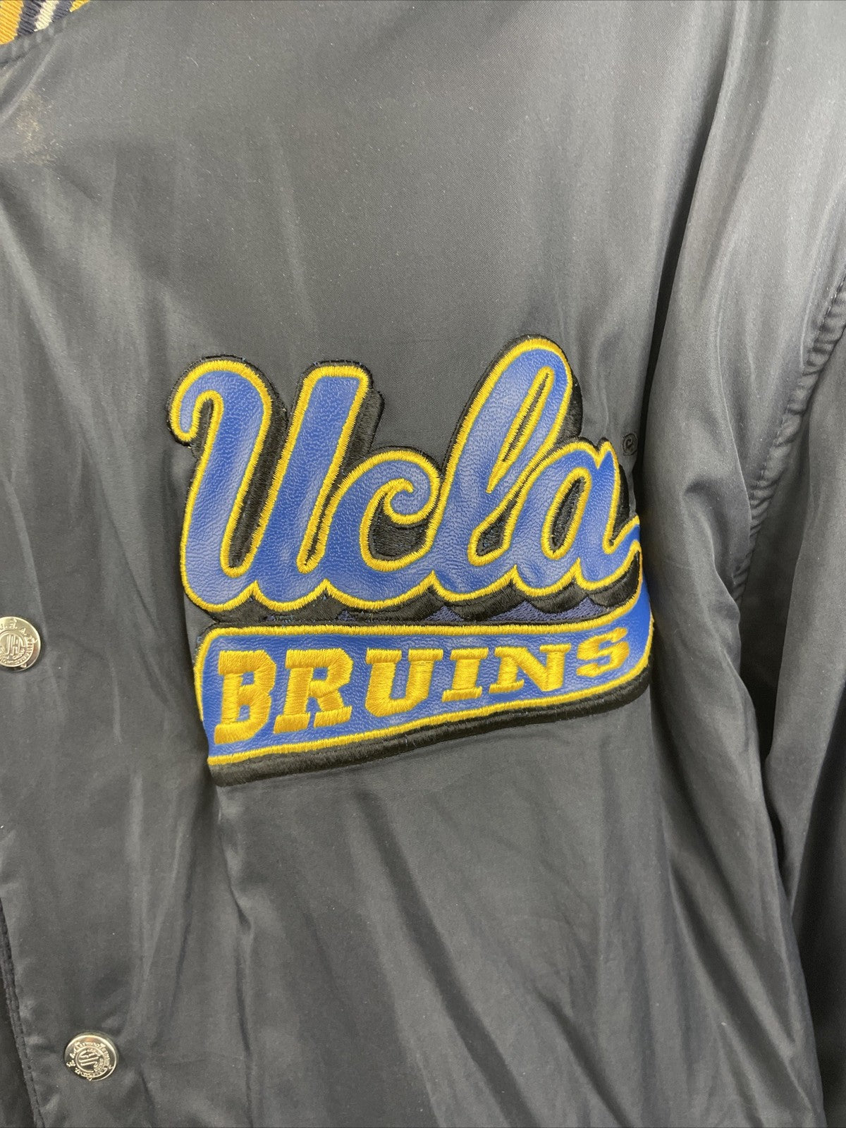 VTG 90's UCLA Bruins Wool Leather Letterman Varsity Jacket Large Reversible VGC