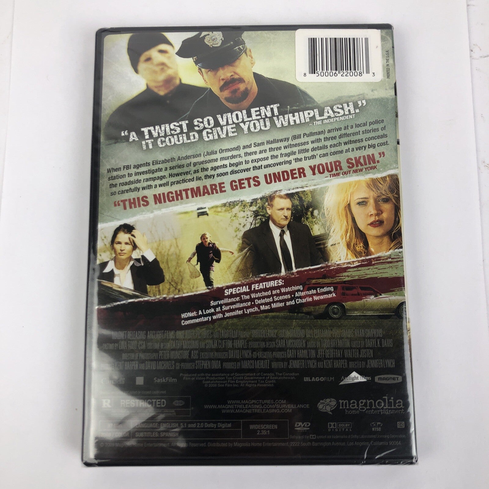 SURVEILLANCE DVD Jenifer DAVID LYNCH Julia Ormond Bill Pullman BRAND NEW SEALED